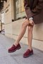 Alvarez Women's Burgundy Suede Loafer Shoes - 2