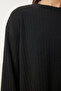 Comfortable Ribbed Knitted Blouse and Pants Set Black Lrg0014 - 4