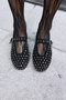 Gallo Women's Black Real Suede Glass Stone Ballet - 5
