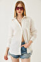 Women's Ecru Single Pocket Oversize Muslin Shirt 2026 60271020 - 5