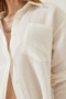 Women's Ecru Single Pocket Oversize Muslin Shirt 2026 60271020 - 6