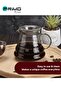 إبريق قهوة زجاجي V60 شفاف سعة 600 مل مع غطاء محكم لحفظ حرارة القهوة - 3