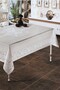 Dertsiz Stain-Resistant Lace Patterned Tablecloth 160X220 Beige - 2