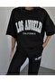 Women's Los Angeles Printed Oversize Bottom Top Summer Suit