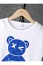 Kids Teddy Bear Printed Top and Bottom Set Cotton Shorts T-Shirt Set - 2