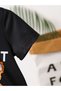 Children's Teddy Bear Design Printed Top and Bottom Set Cotton Shorts T-Shirt Set - 3