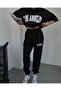 Women's Los Angeles Printed Oversize Bottom Top Summer Suit - 6