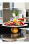 Limba Wooden Stand Serving Plate Catering Dish Bowl Modern Porcelain - 3