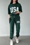 Plus Size USA New York City Printed Oversize Summer Top and Bottom Tracksuit Set - 2