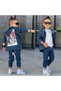 Tatra mountain Printed Indigo Printed T-shirt Jacket and Tracksuit Set of 3 - 4