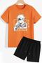 Kids Jujutsu Kaisen Japanese Anime Printed Children's T-Shirt Shorts Set - 3