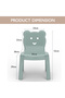 CH01 Kids Chair - Plastic Stackable Chair with Smooth Round Corners Light Grey, Single Chair - 3