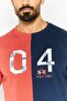 Men Crew Neck Long Sleeves Colorblock Sweatshirt, Red - 3