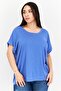 Women Crew Neck Short Sleeve Plain T Shirt, Blue