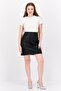 Women Solid Mini Skirt, Black - 4