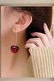Cherry Figured Cherry Summer Series Earrings Burgundy Special Design Earrings - 3