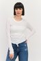 Women Plain Long Sleeve Top, White