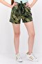 Women Floral Print Basic Shorts, Green