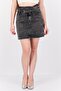 Women Wash Denim Mini Skirt, Grey