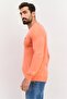 Men Crew Neck Brand Logo Sweatshirt, Coral - 2