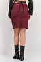 Women Solid Mini Skirt, Maroon - 4