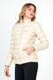 Beige Blocky Women's Coat & Coat