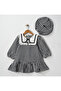Tweed Fabric Vintage Dress with Painter Hat - 2