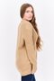 Women V-Neck Brand Logo Cardigan, Warm Tan - 2