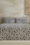Amour Bliss 100% Cotton Double Duvet Cover Set Black