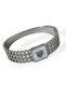 Silver Color Tiger Figured Steel Handcuff Bracelet - 2