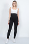 Women's Ribbed Maternity Leggings Black High Waist Adjustable & Supportive - 6