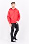 Men Embroidered Long Sleeves Hoodie, Red - 2