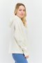 Women Relaxed Fit Embroidered Logo Outdoor Hoodie, Cream - 2