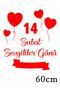 14 February Valentine's Day Flying Hearts 60 Cm Sticker - 2