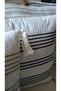 Buldan Woven Tasseled Bohemian Design 100% Cotton 45X45Cm Throw Pillow Cover Cream - 5