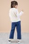 Cream Lace Sweater Jeans Trousers Girls' 3 Piece Suit 20354 - 6