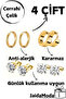 Unisex Surgical Steel 4 Pairs Earrings Set