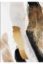 WONDROUS BLACK-GOLD-GRAY ABSTRACT PATTERNED COMBINATION TEMPERED FRAMED GLASS TABLE 2-PIECE VERTICAL - 2