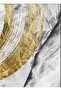 Hari̇kabi̇rev | Gold-Grey Abstract Patterned Combination 001 | Tempered Frame Glass Table 2 Pieces Vertical - 2