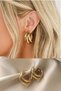 Stainless Steel 3 Row Design Hoop Earrings