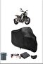 Black Rear Bag and Lock Compatible Motorcycle Tarpaulin for Jawa Rvm 500 Adventure, Safe