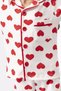 Baby Girl's and Children's Pjamas Set Crossbody Collar Big Heart Printed Button Detail - 4
