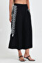 Women's Black Ethnic Authentic Embroidered Elastic Waist Loose Pacal Pants