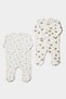 Bee and Small Bee Print 2-Piece Cotton Baby Romper with Booties - 2