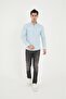 Double Pocket Flap Lycra Cotton Linen Texture Slim Fit Men's Shirt - 3