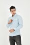 Double Pocket Flap Lycra Cotton Linen Texture Slim Fit Men's Shirt - 6