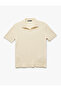 Polo V-Neck Textured Short Sleeve Knitwear T-Shirt - 3