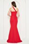 Red Flexible Diving Fabric Cross Neck Strap Design Evening Dress 582211 - 3