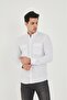 Double Pocket Flap Lycra Cotton Linen Texture Slim Fit Men's Shirt - 3