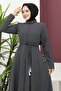Twist Belted Woven Fabric Seasonal Mevlana Ferace - Anthracite / F0131 - 2